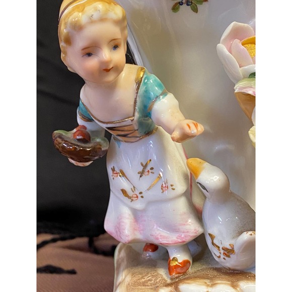 Ucagco Ceramics Set of Two (2) Figurine Vases, Girl with Duck and Boy with Duck. - Picture 15 of 16